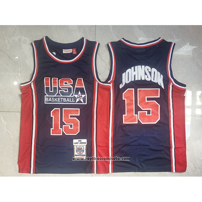 Camiseta USA 1992 James Johnson #15 Azul